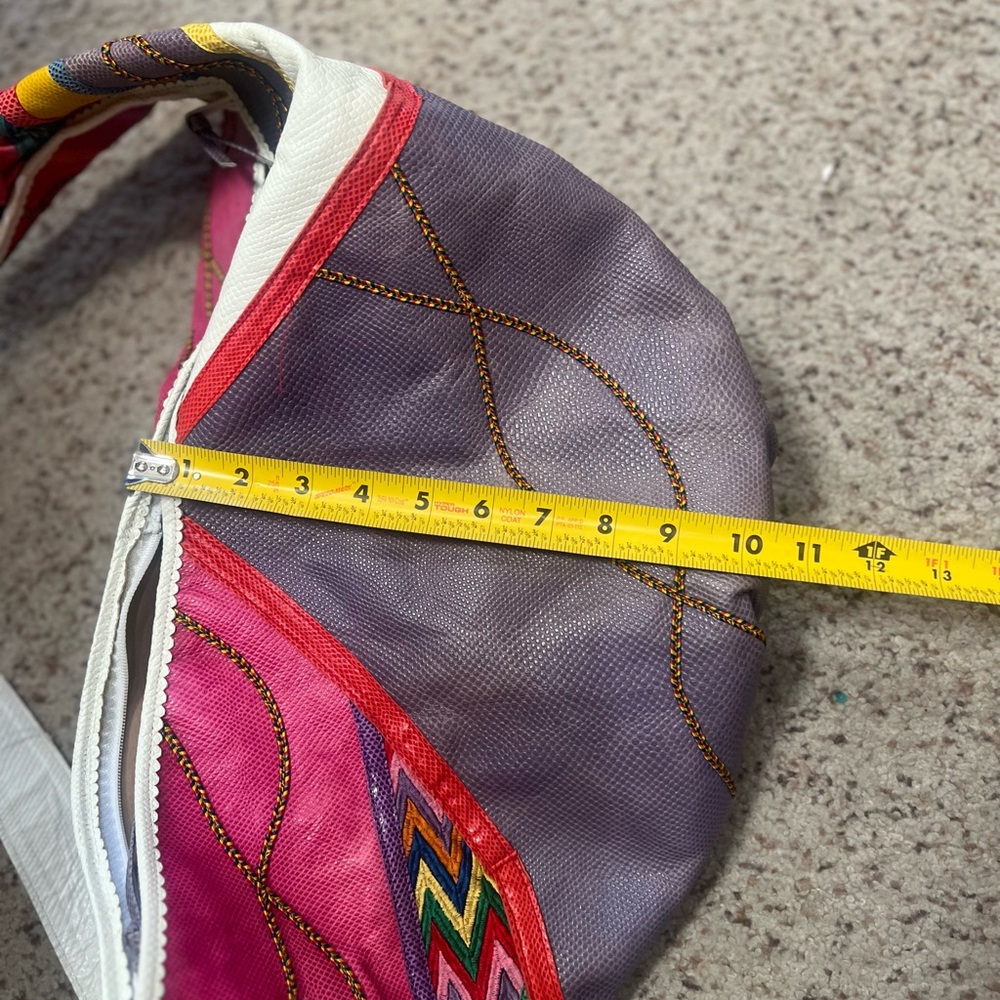 Colorful‎ Patchwork Extra Large Shoulder Sling Le… - image 4